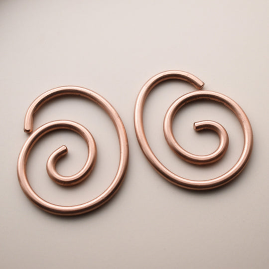 Tunnel Earrings in Solid Copper, Coated