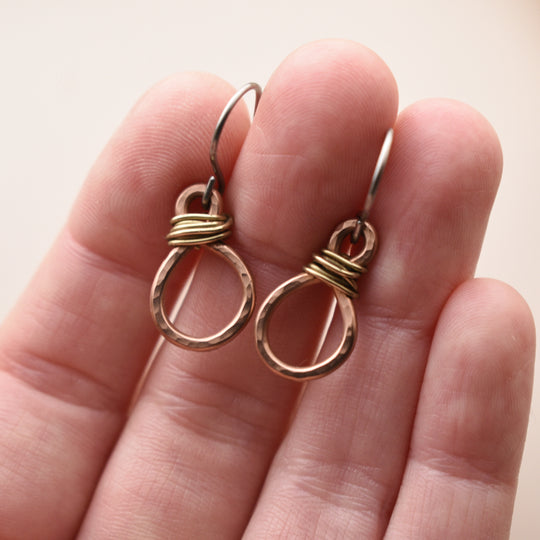 Mixed Metal Earrings, Small, Hypoallergenic