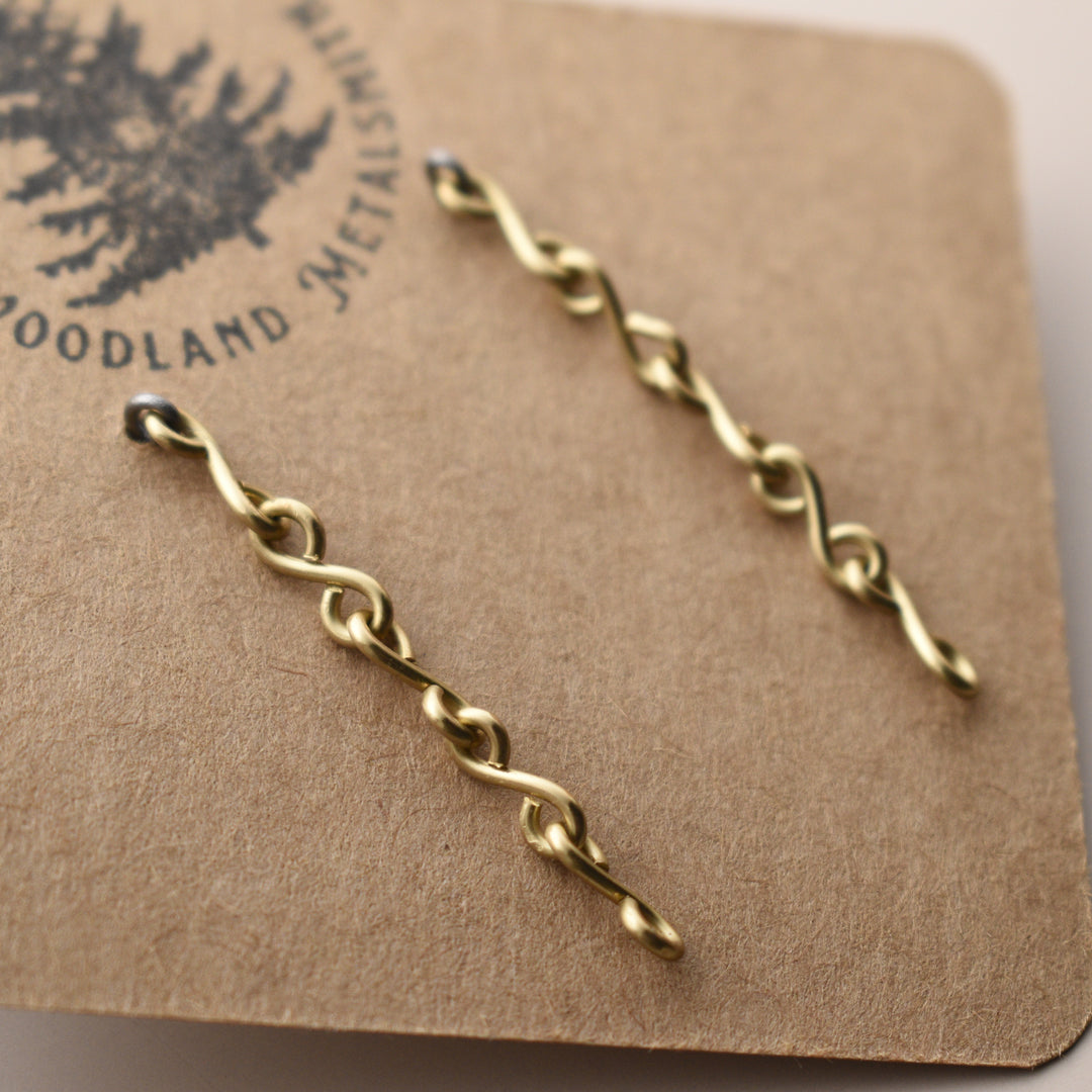 Brass Stud Earrings, Hypoallergenic