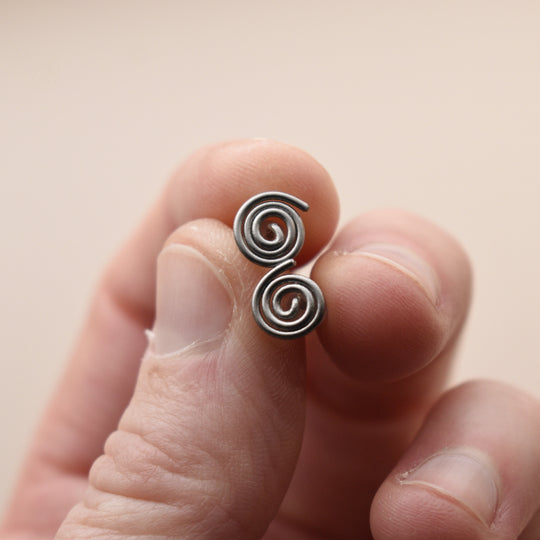 Hypoallergenic Spiral Studs in Niobium