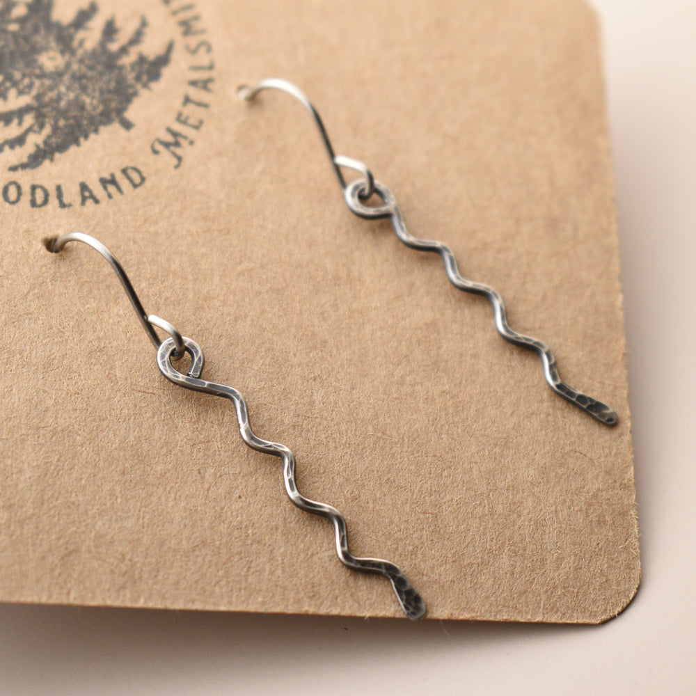 Sterling Silver Drop Earrings, Titanium Hooks