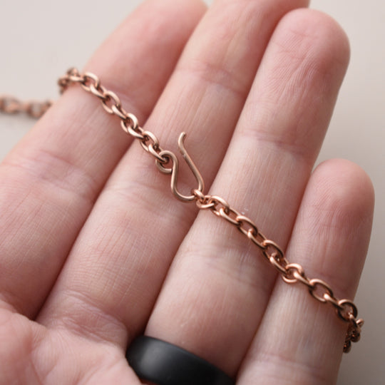 Real Copper Chain Necklace, Adjustable, Coated