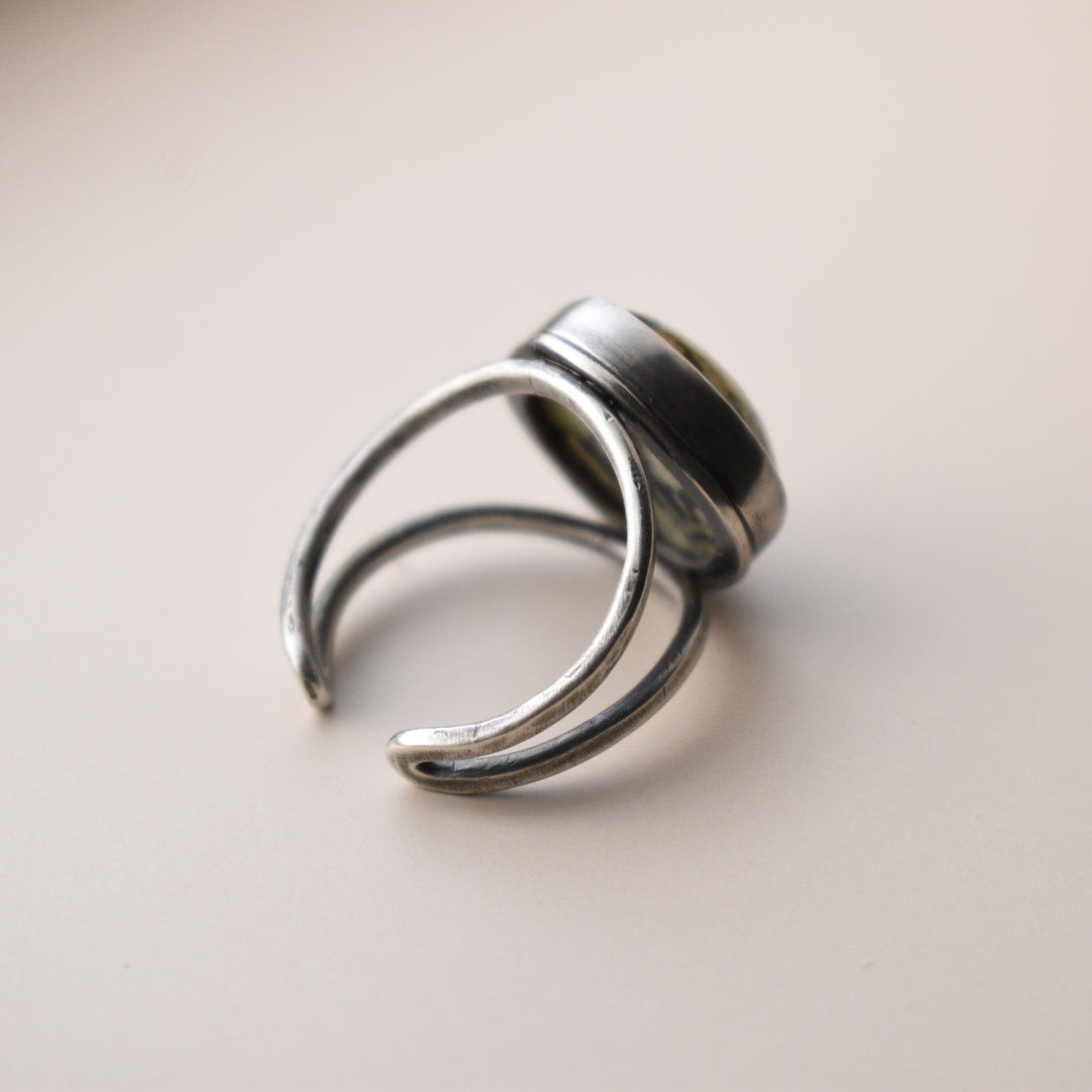 Orthoclase Ring in Sterling Silver, Adjustable