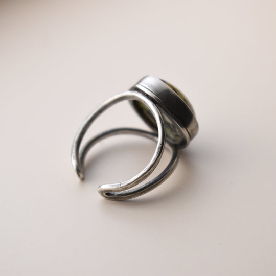 Orthoclase Ring in Sterling Silver, Adjustable