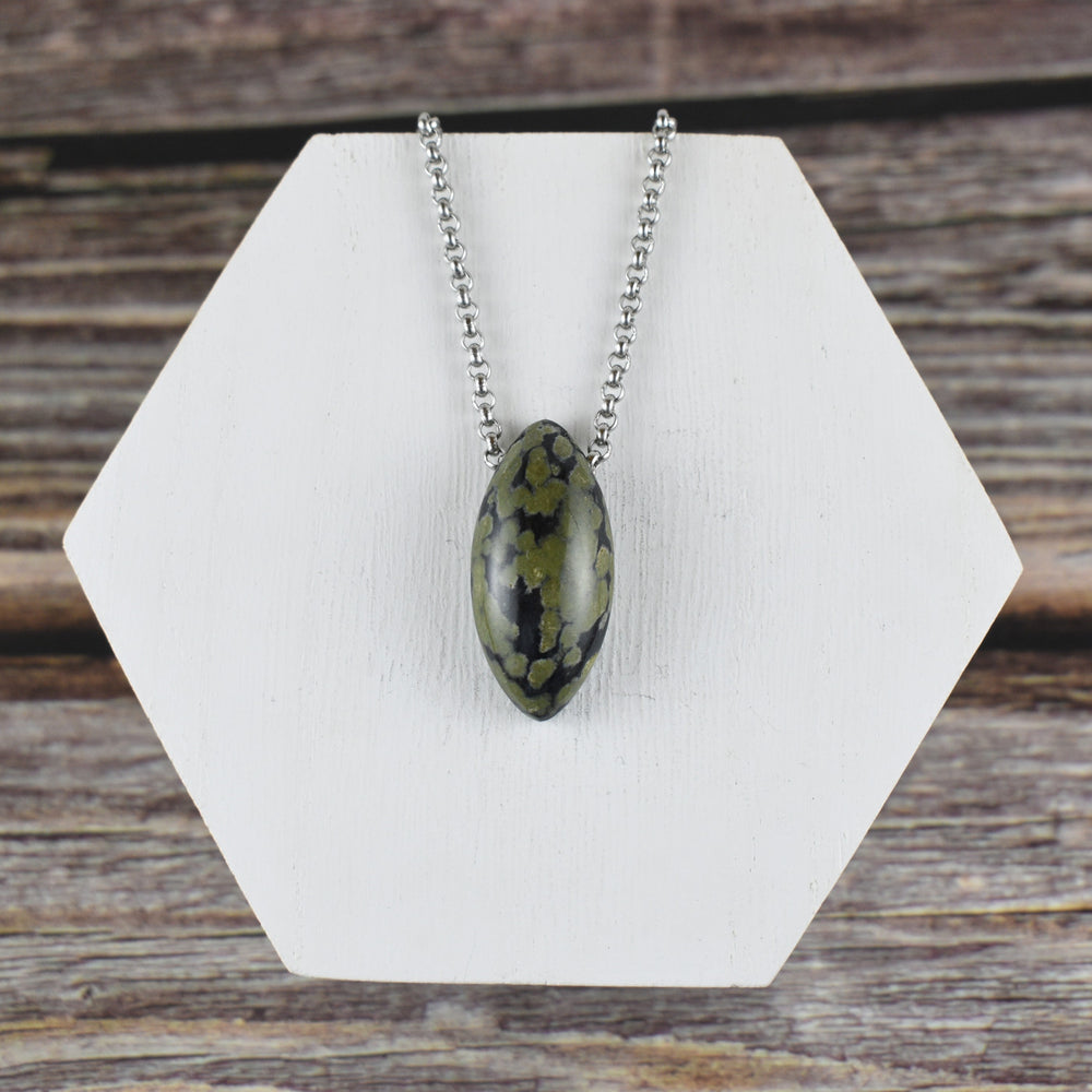 Green and Blue Jasper Pendant Necklace