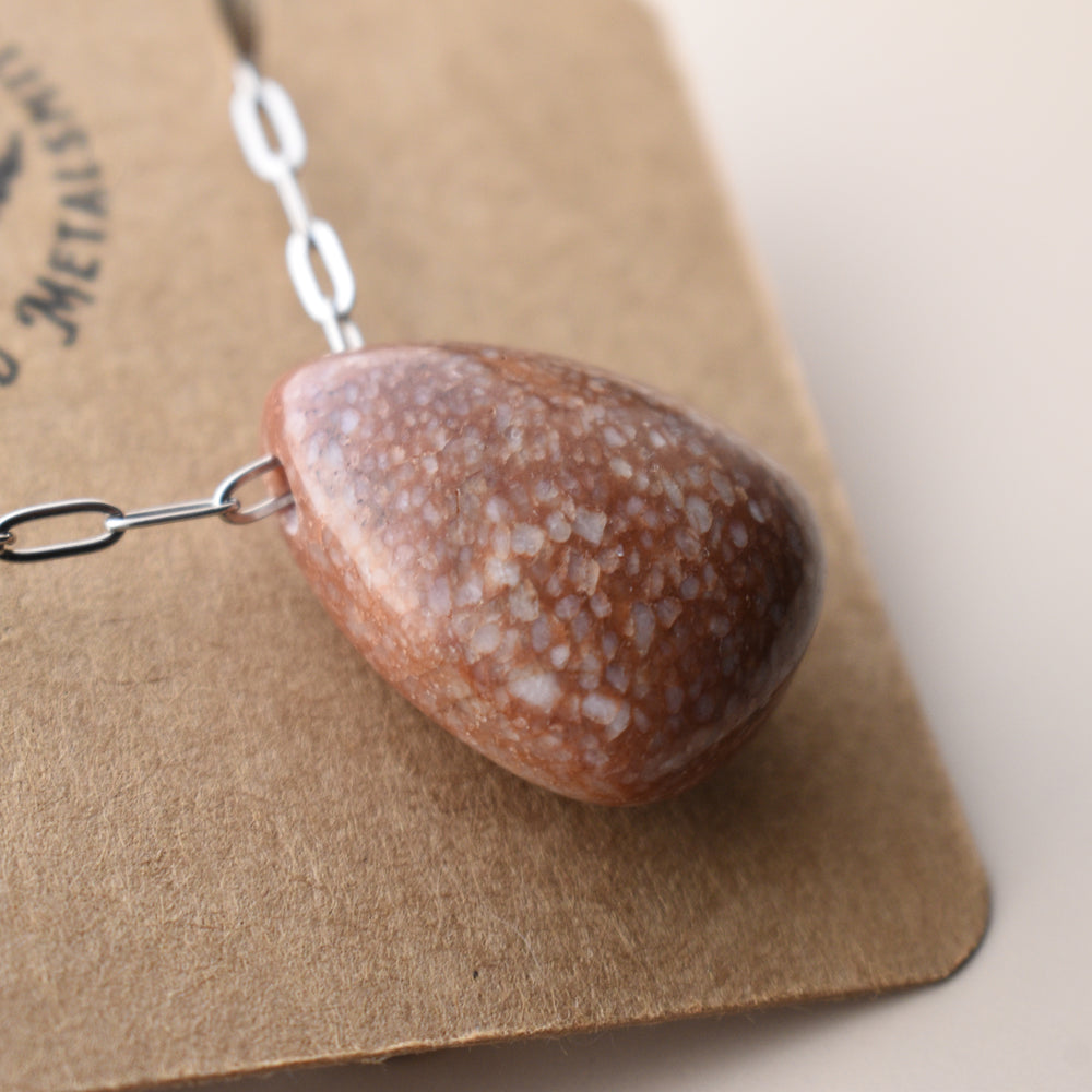 Agatized Fossil Pendant Necklace