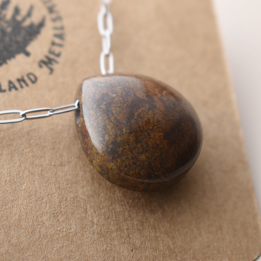 Yellow Purple Jasper Pendant Necklace