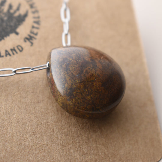 Yellow Purple Jasper Pendant Necklace