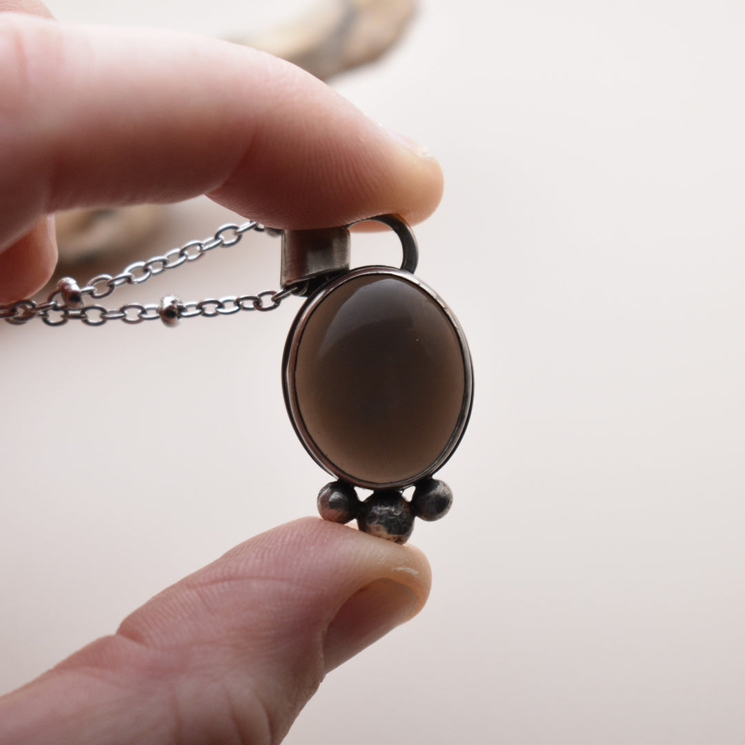 Rainbow Obsidian Necklace in Sterling Silver