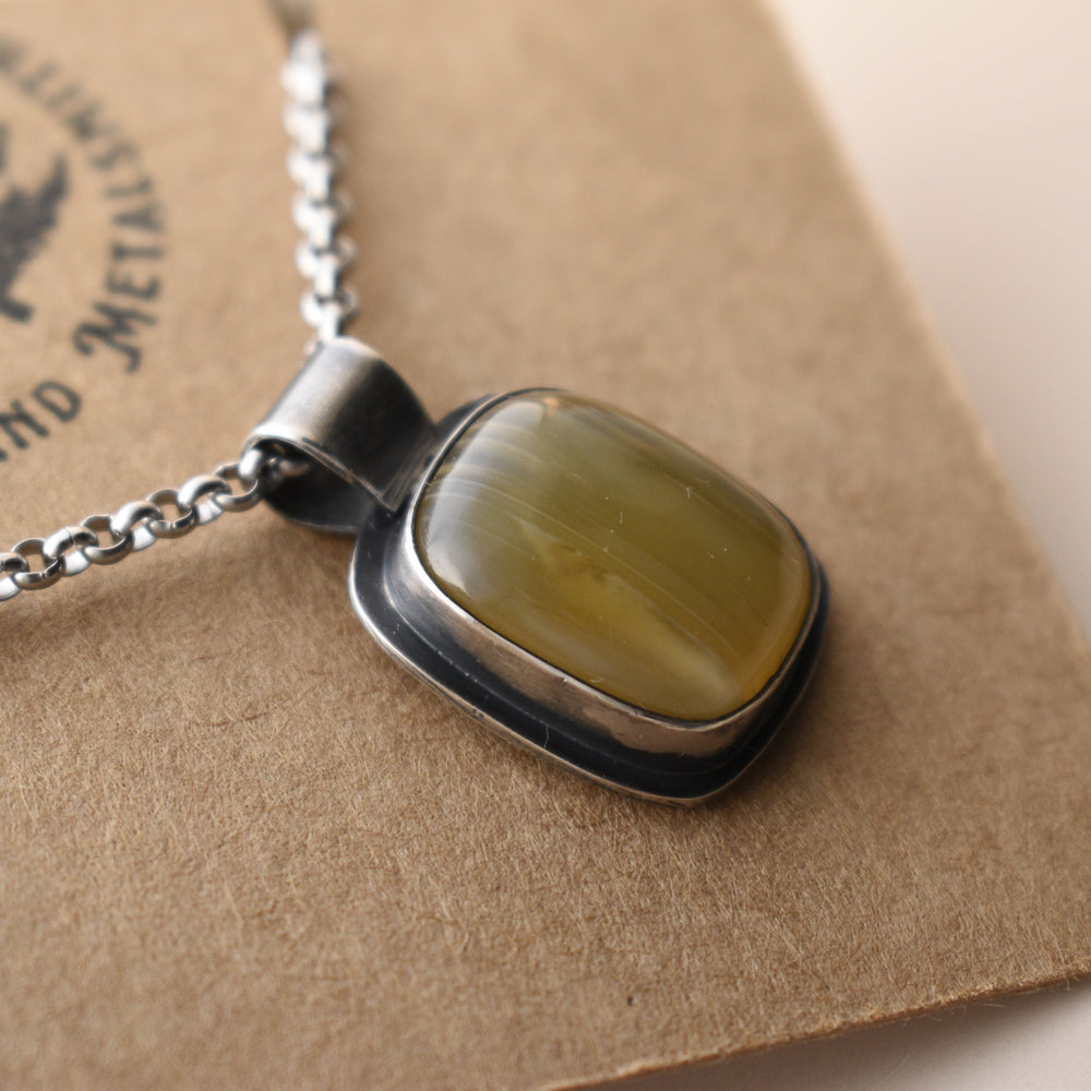 Banded Agate Necklace in Sterling Silver