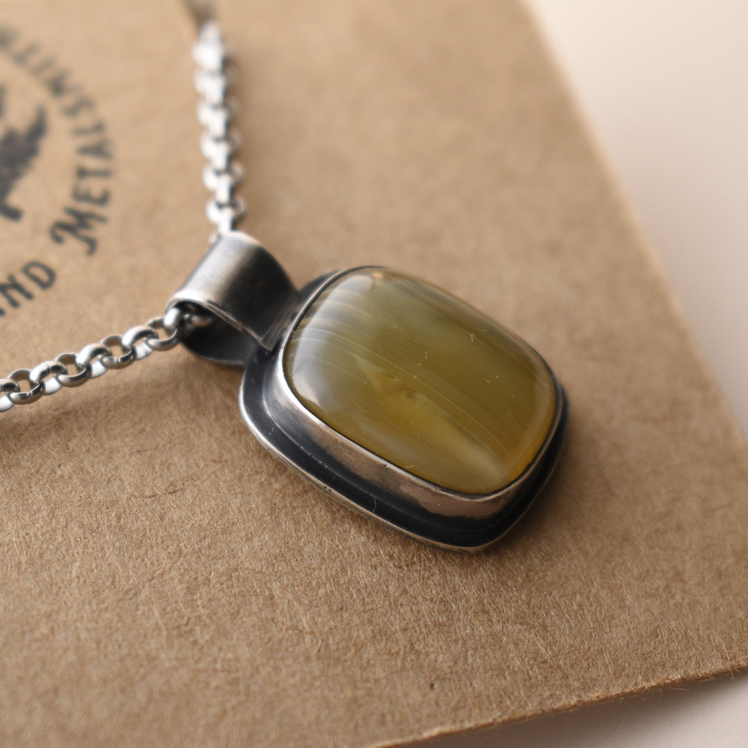 Banded Agate Necklace in Sterling Silver