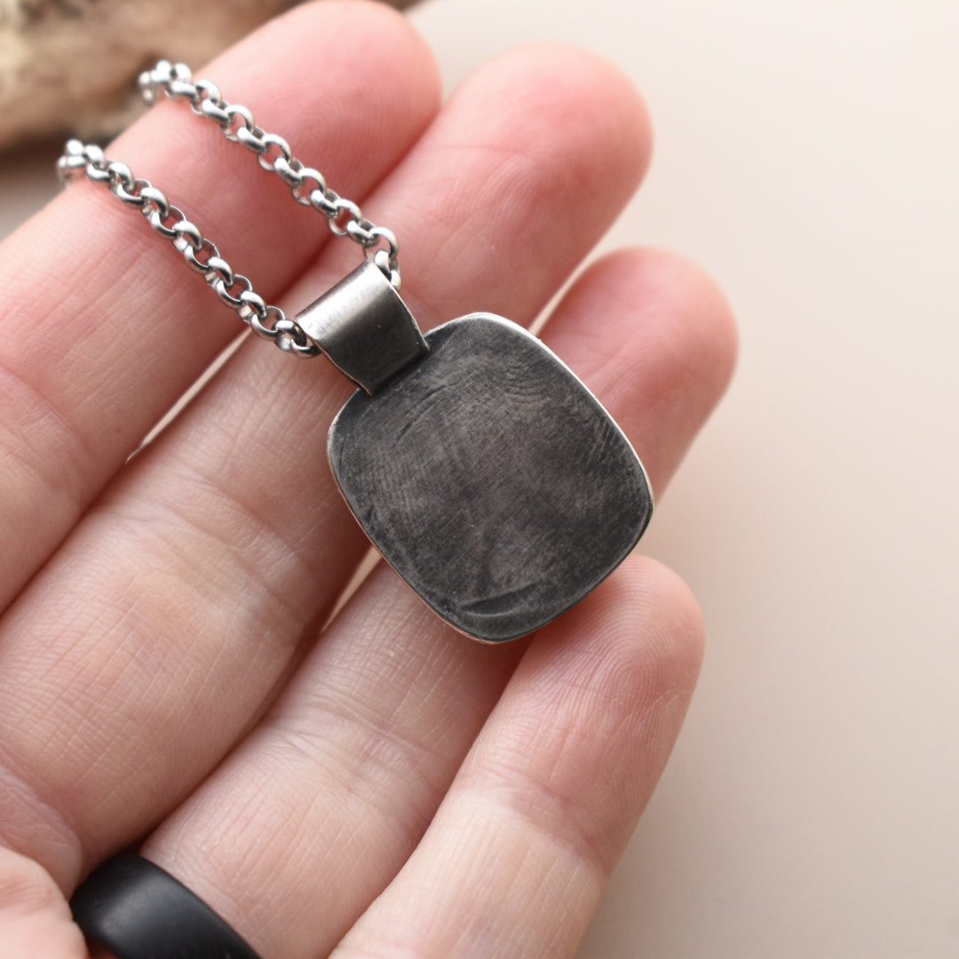 Banded Agate Necklace in Sterling Silver