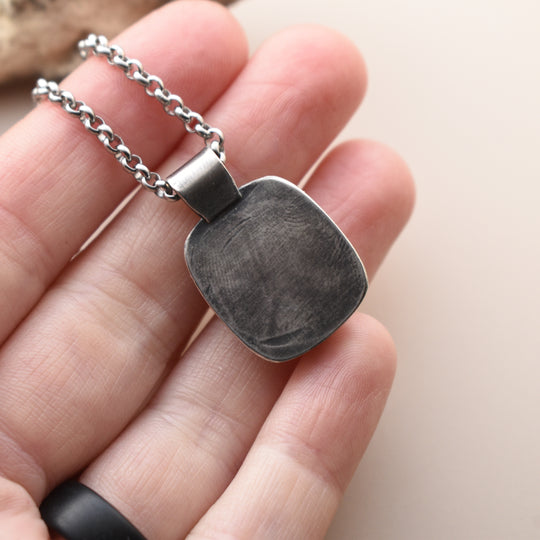 Banded Agate Necklace in Sterling Silver