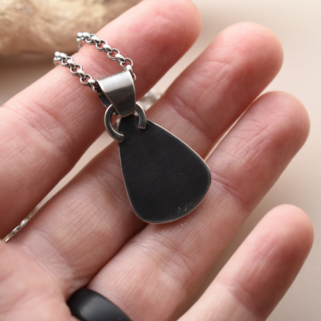 Pink Agate Necklace in Sterling Silver