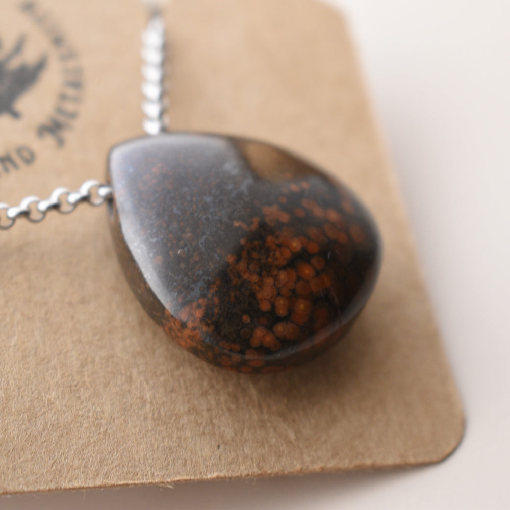 Washington Poppy Jasper Pendant Necklace