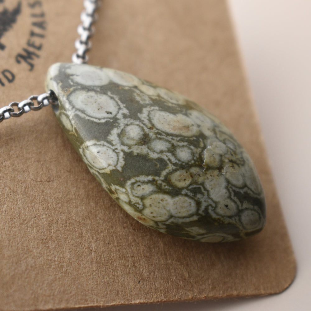 Orb Variolite Pendant Necklace