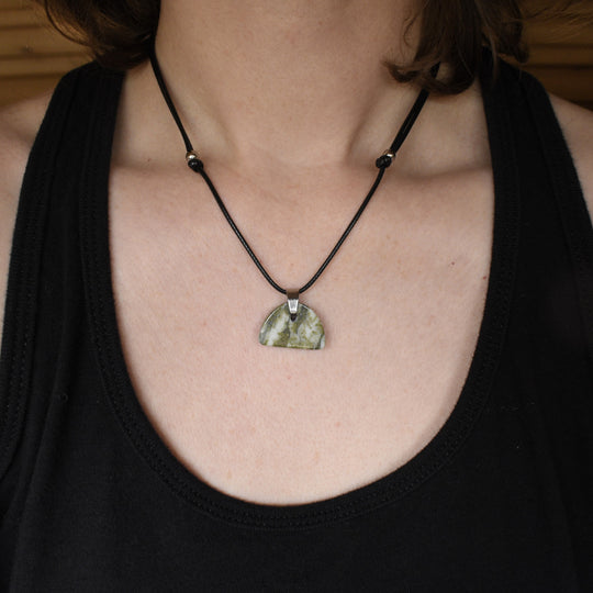 Epidote Pendant Necklaces on Adjustable Cord