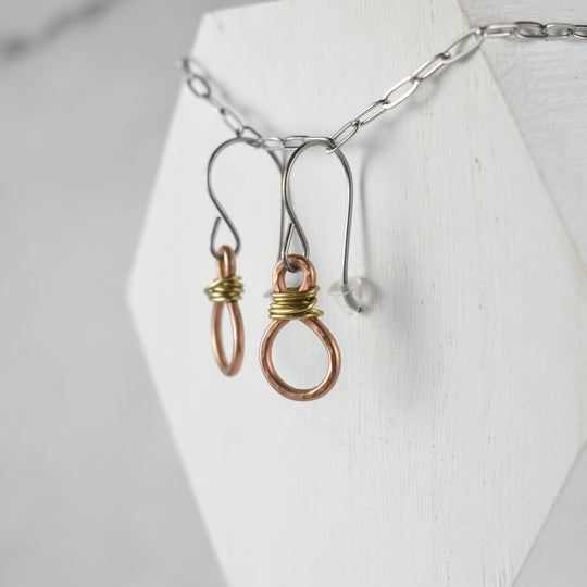 Dainty Mixed Metal Earrings - Hypoallergenic