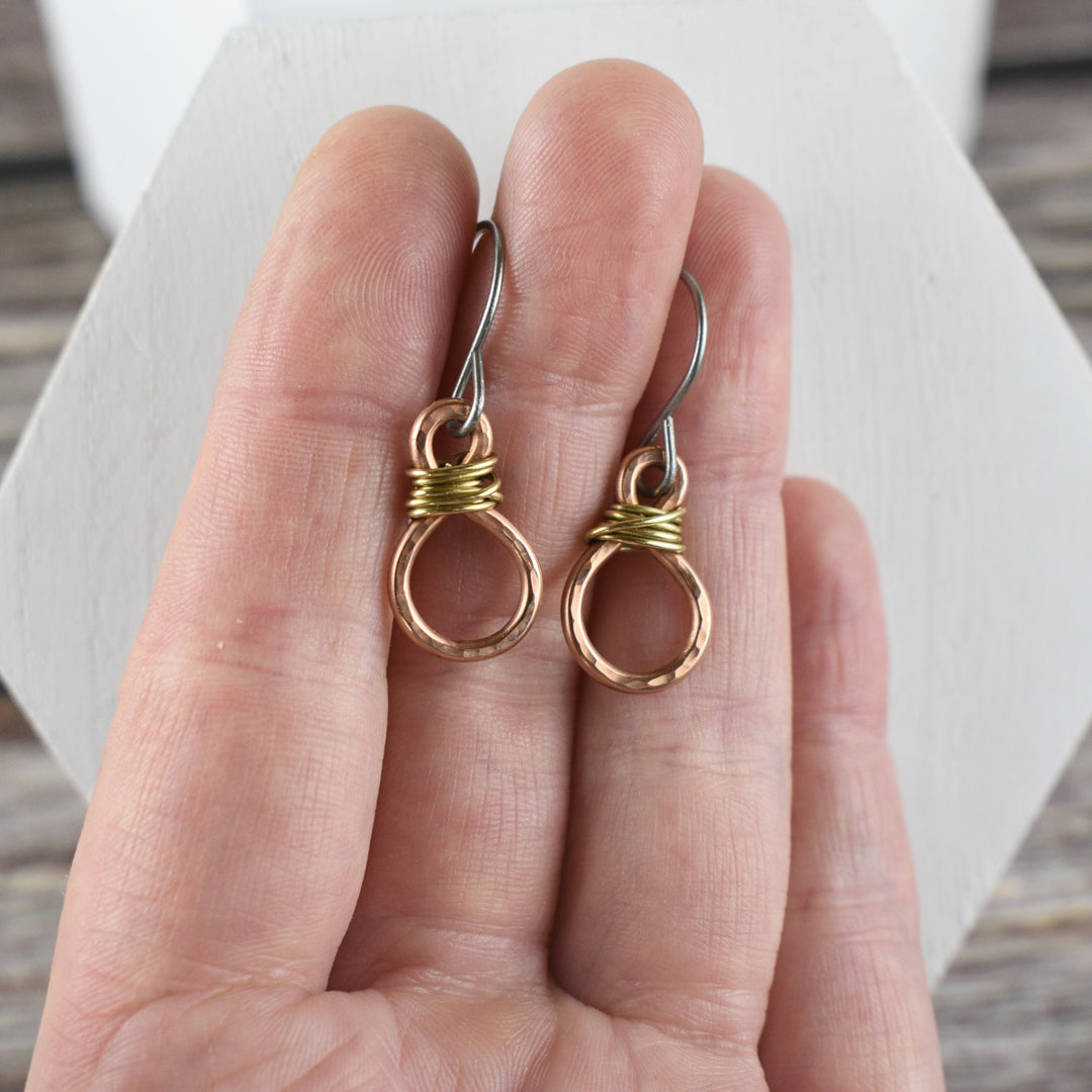 Dainty Mixed Metal Earrings - Hypoallergenic