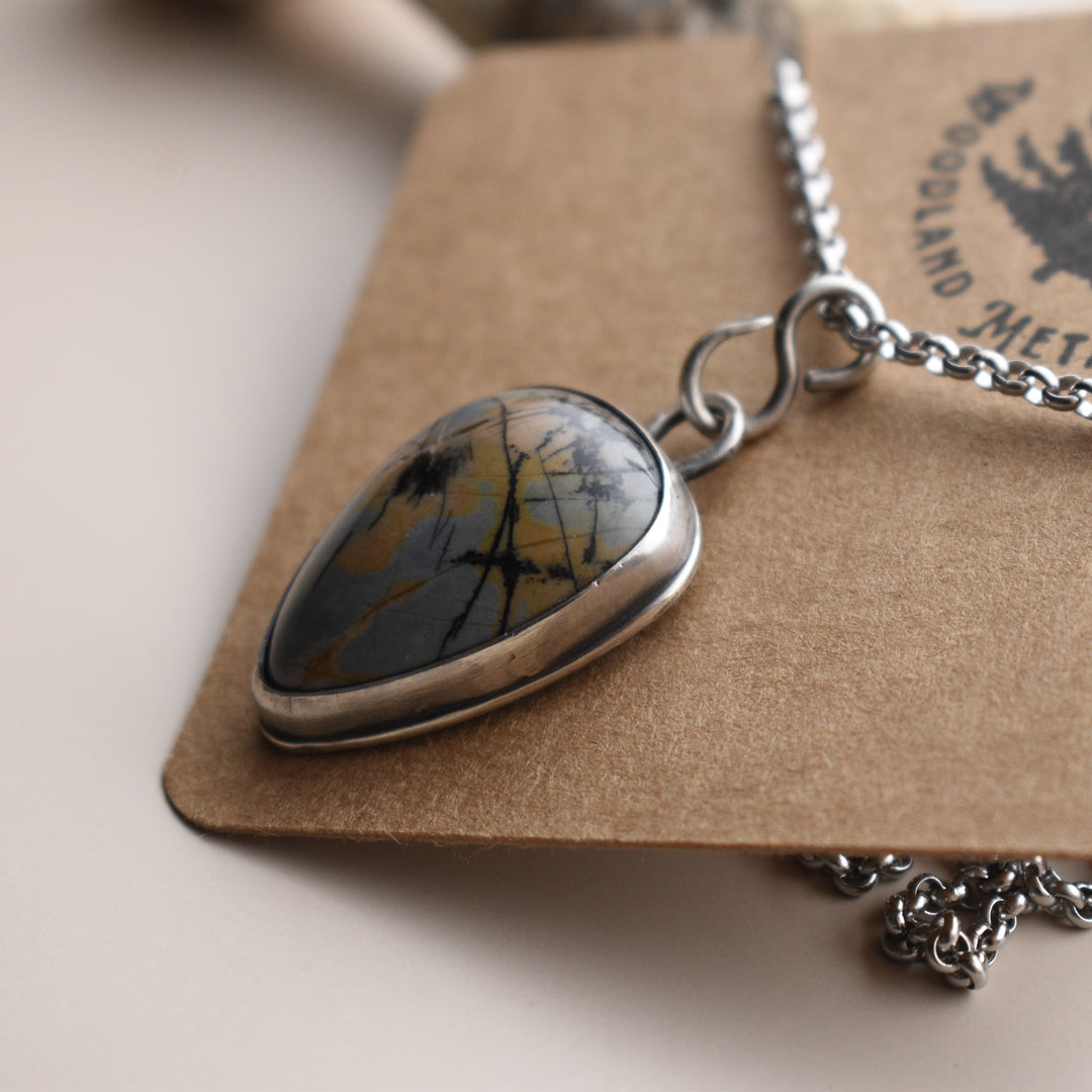 Porcelain Jasper Necklace in Sterling Silver