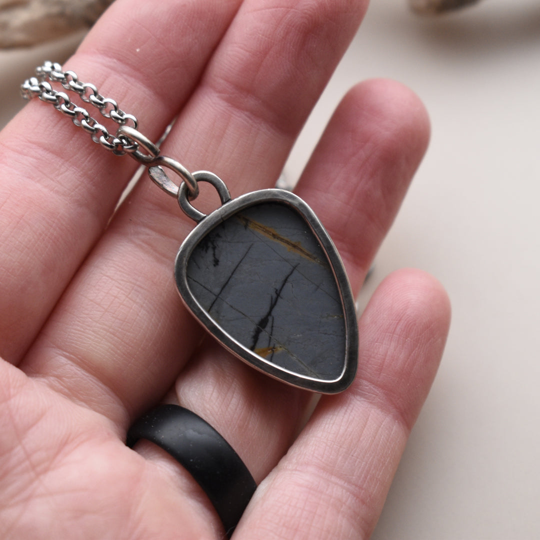 Porcelain Jasper Necklace in Sterling Silver