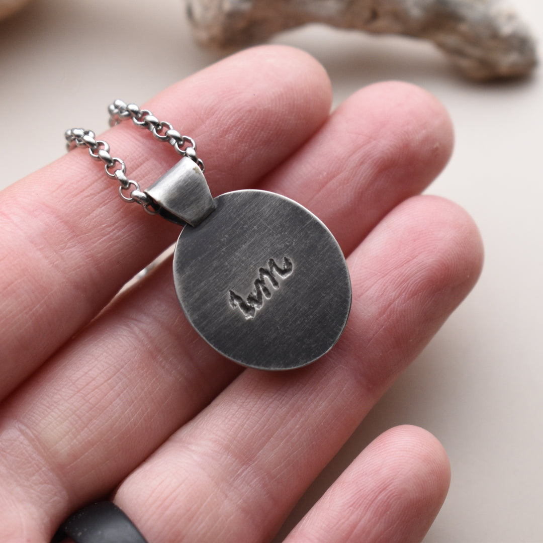 Beach Agate Necklace in Sterling Silver