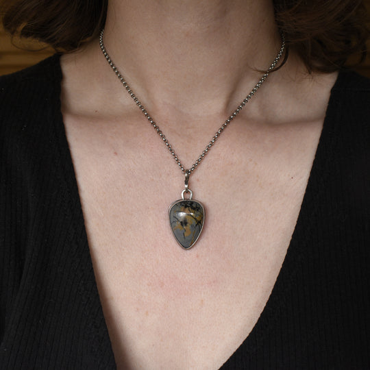 Porcelain Jasper Necklace in Sterling Silver