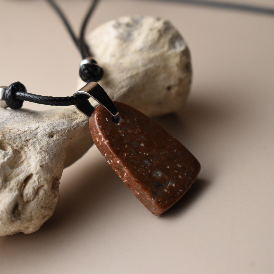 Orange Jasper Pendant Necklace