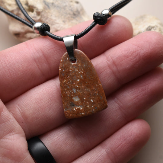 Orange Jasper Pendant Necklace