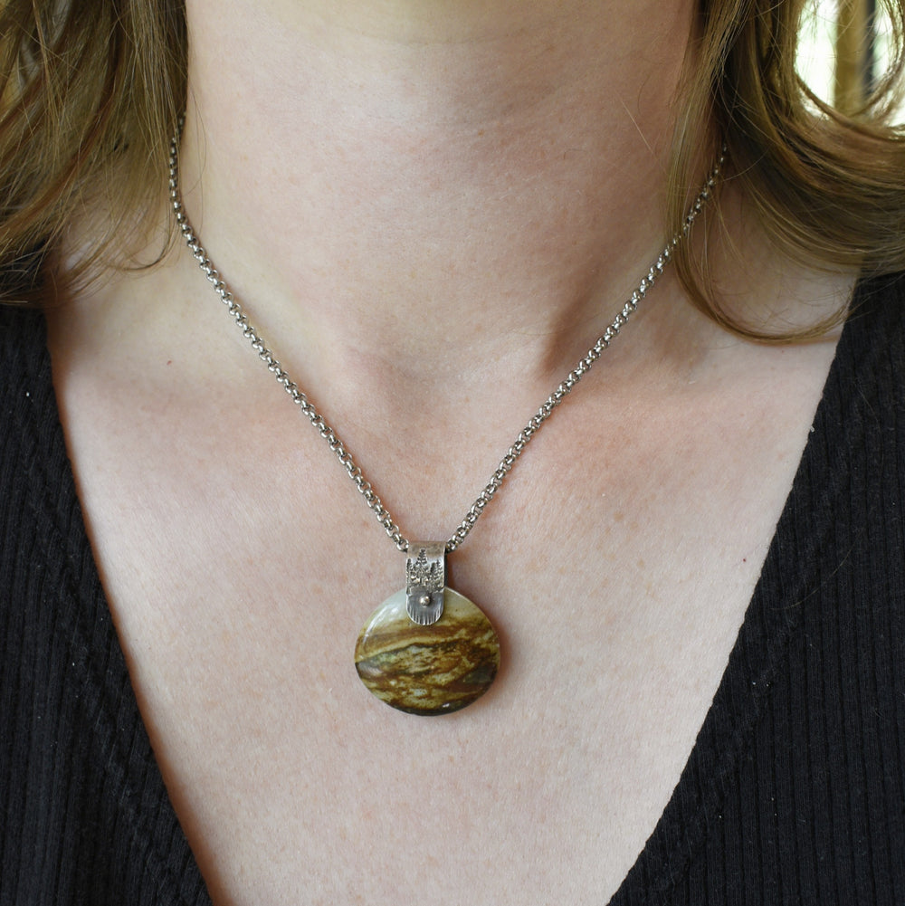 Picture Jasper Necklace with Sterling Silver Bail