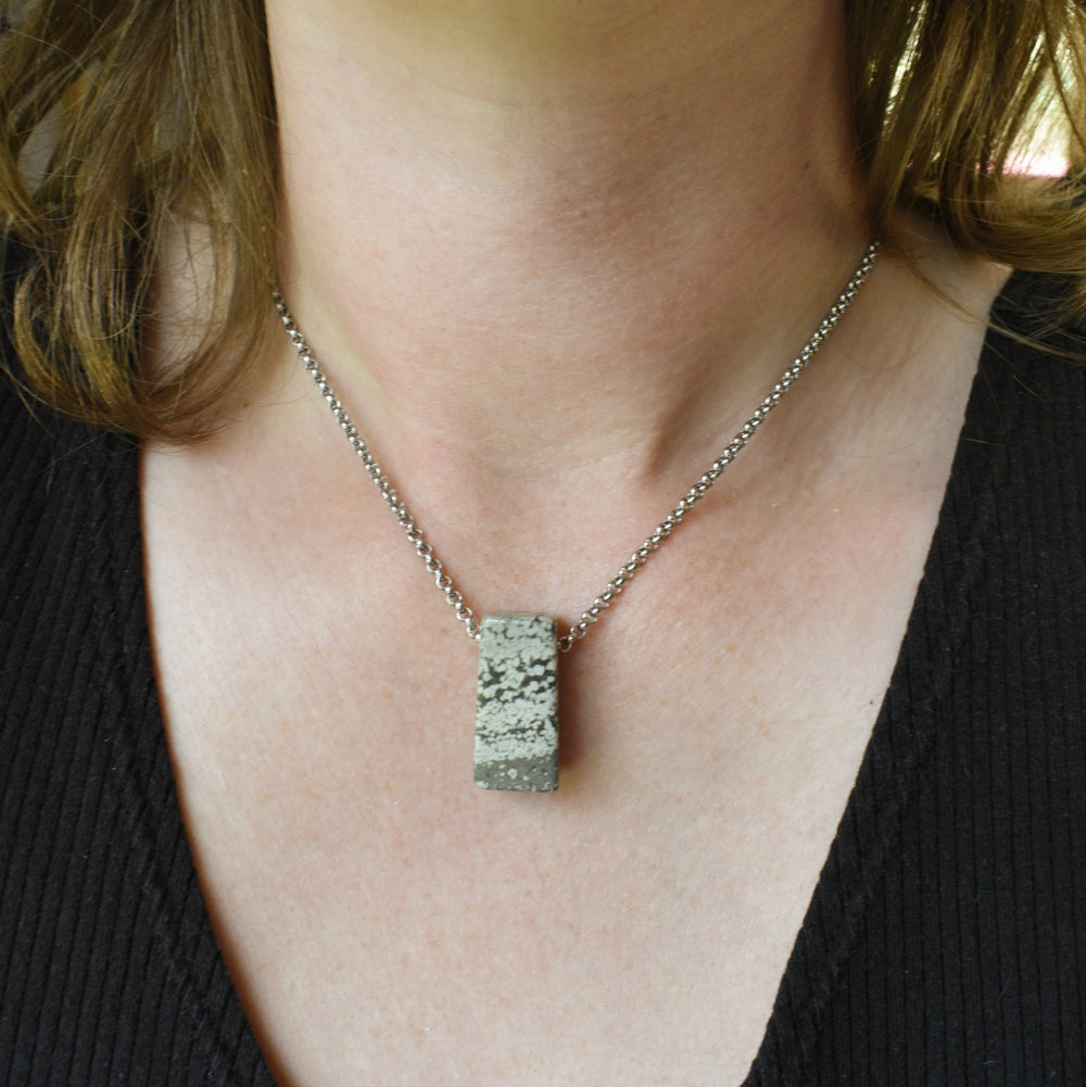 Handmade Variolite Pendant with Custom Chain