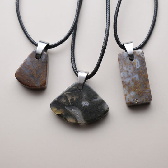 Oregon Moss Agate Pendant Necklaces