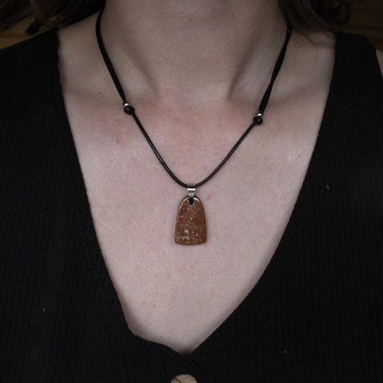 Orange Jasper Pendant Necklace