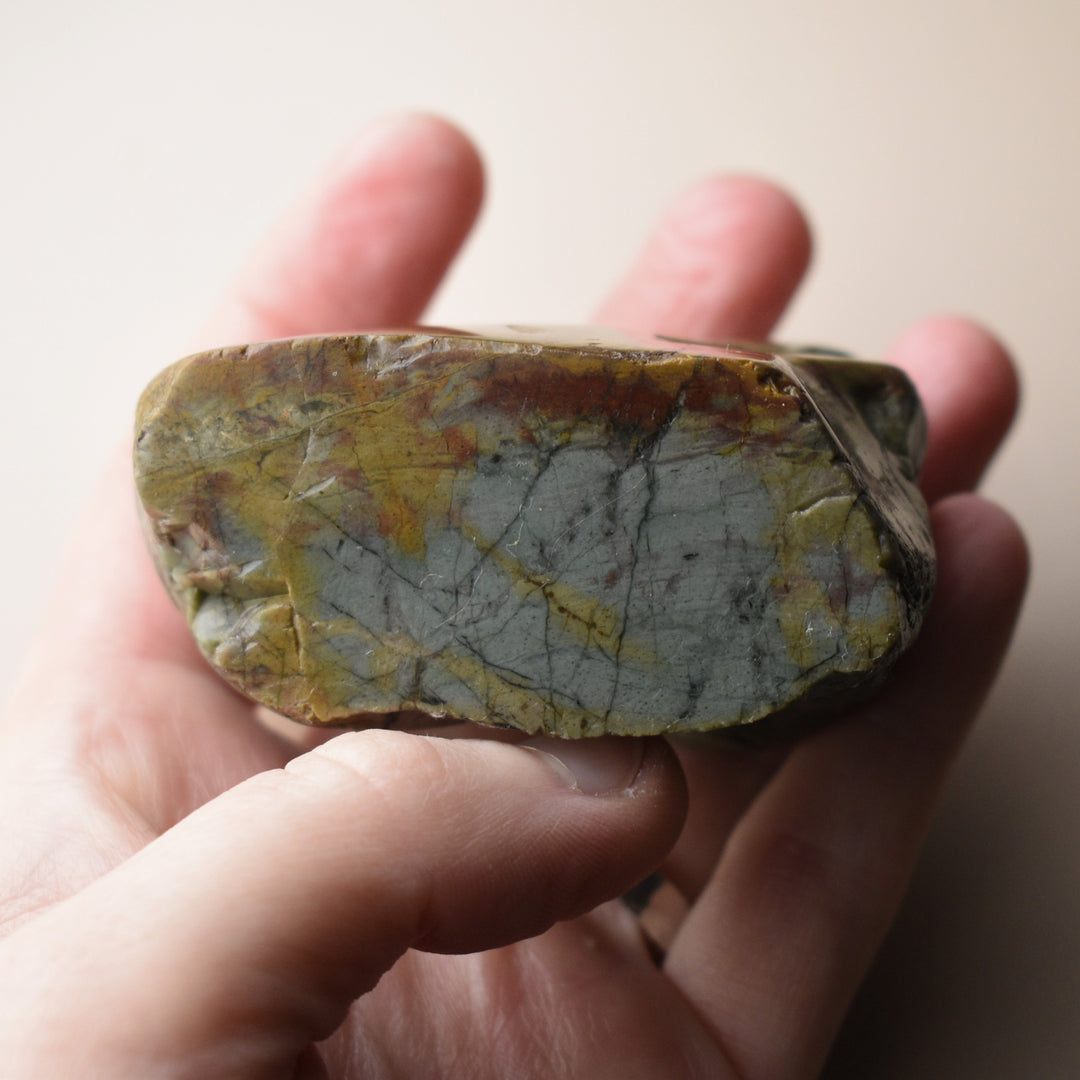 Green and Yellow Jasper Specimen, Free Form, 1.8 inches tall