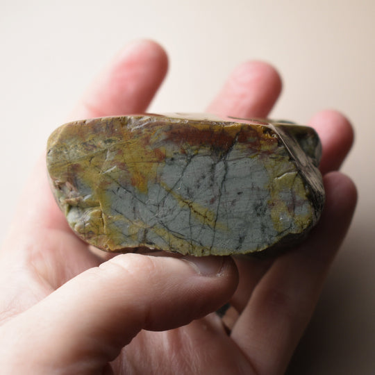 Green and Yellow Jasper Specimen, Free Form, 1.8 inches tall