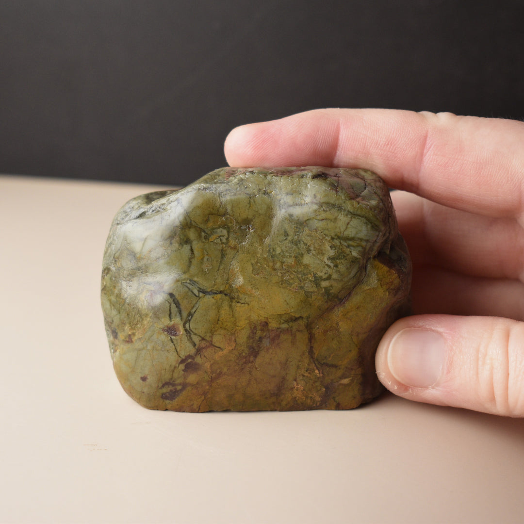 Green and Yellow Jasper Specimen, Free Form, 1.8 inches tall