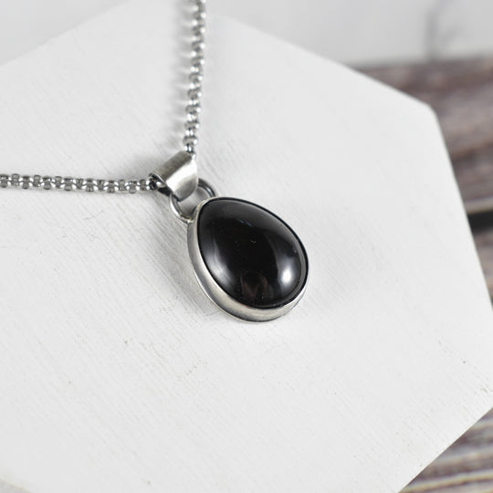 (Held for Sally) Garnet Pendant in Sterling Silver with Custom Chain