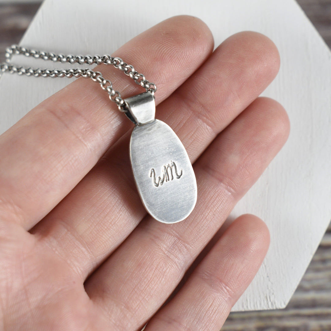 Blue Opal Pendant in Sterling Silver with Custom Chain