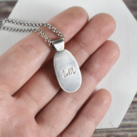 Blue Opal Pendant in Sterling Silver with Custom Chain