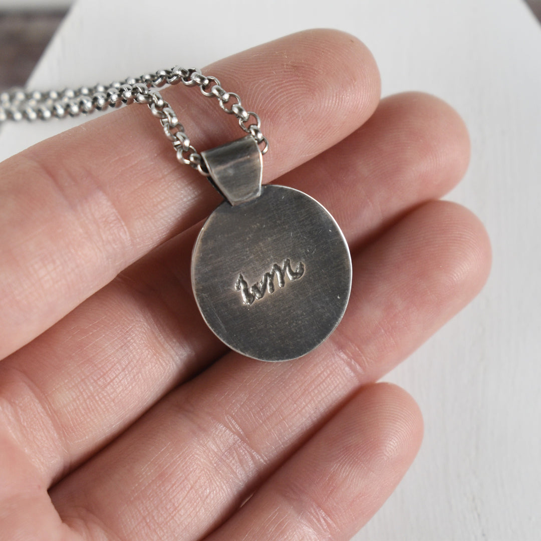 Banded Agate Pendant in Sterling Silver with Custom Chain