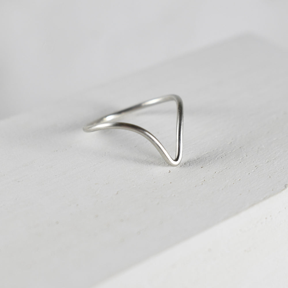 Chevron Ring in Sterling Silver - Custom Size and Coated