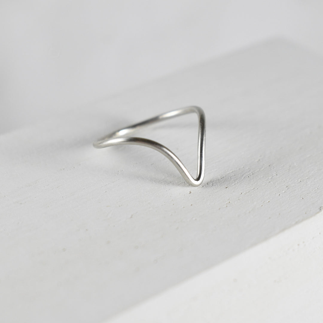 Chevron Ring in Sterling Silver - Custom Size and Coated