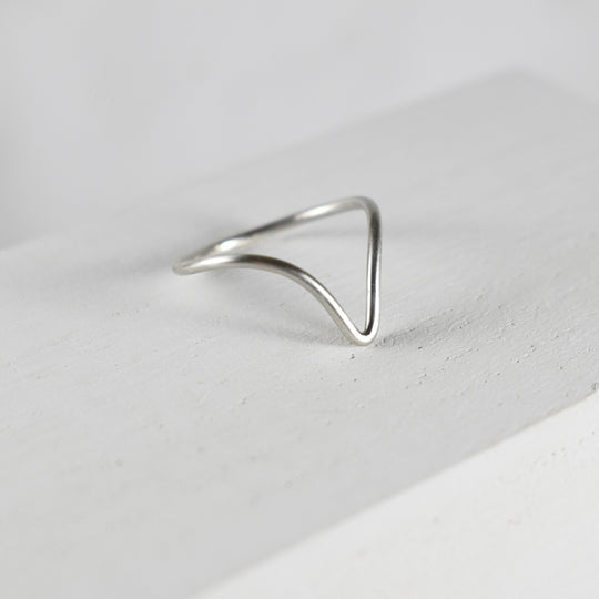 Chevron Ring in Sterling Silver - Custom Size and Coated