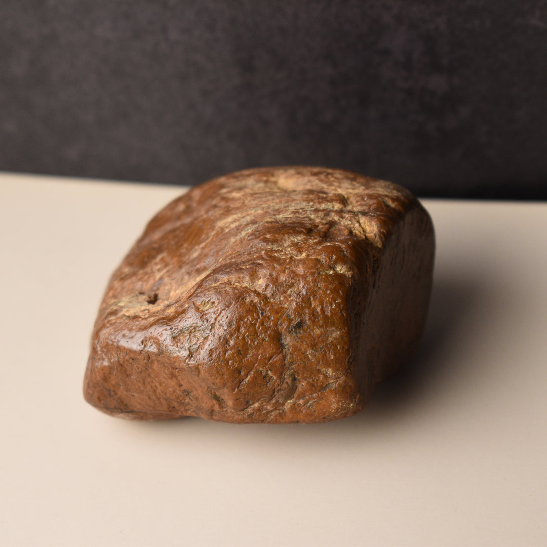 Dark Yellow Jasper Stone, Rough, Lapidary or Collecting, 2 inches Tall