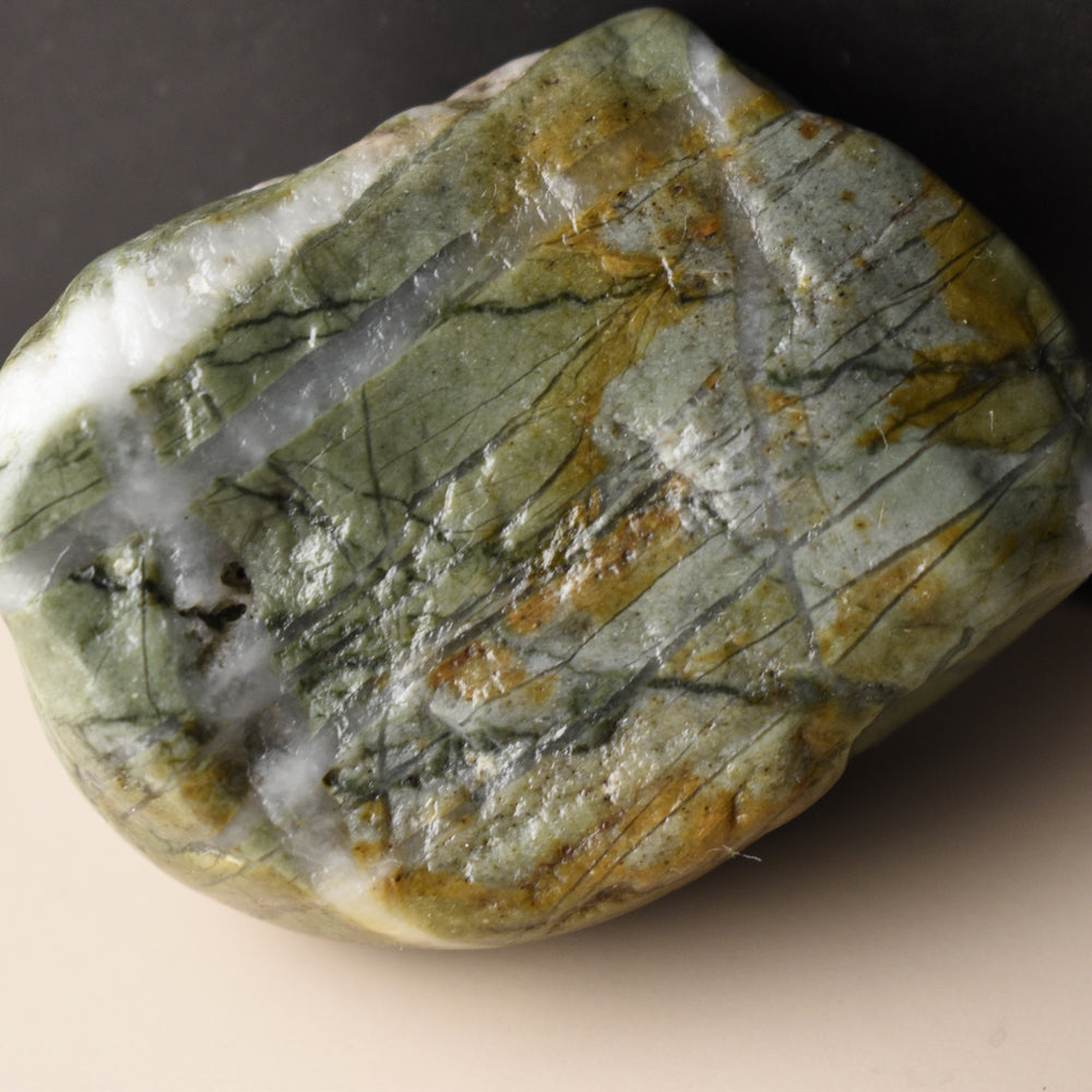 Rough Mint Green Jasper with Quartz Veins, 2.4 Inches