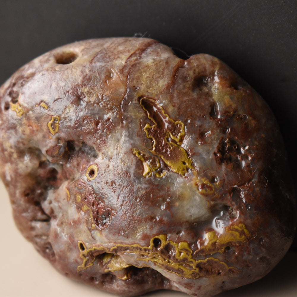 Tubal Agate Jasper Beach Stone, 2.6 Inches