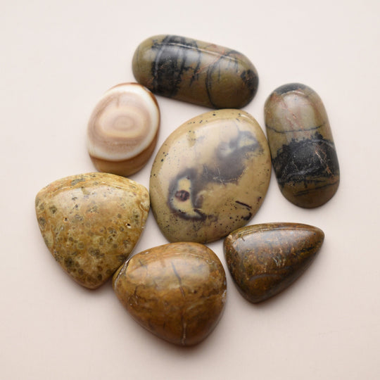Yellow Stone Cabochons Lot