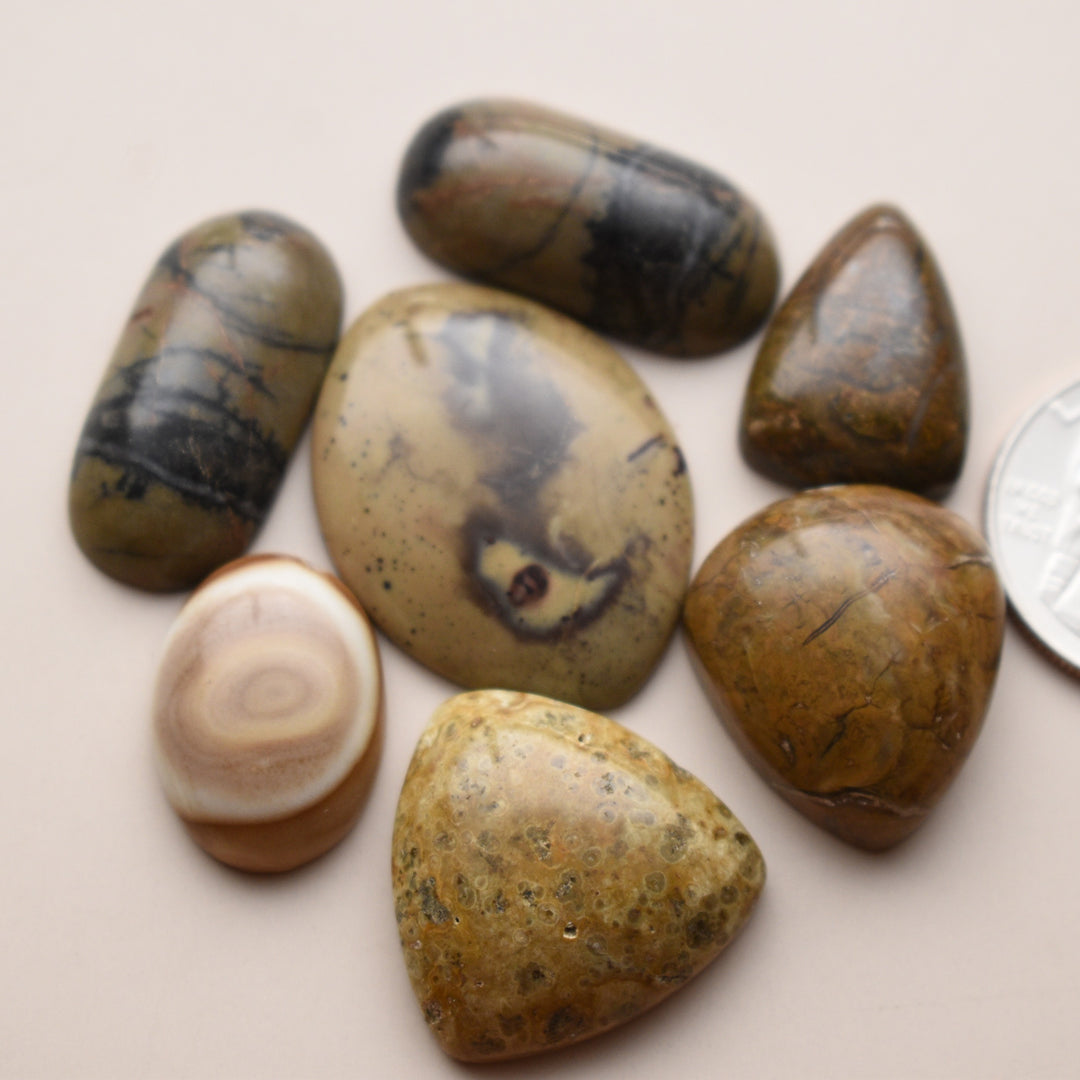Yellow Stone Cabochons Lot