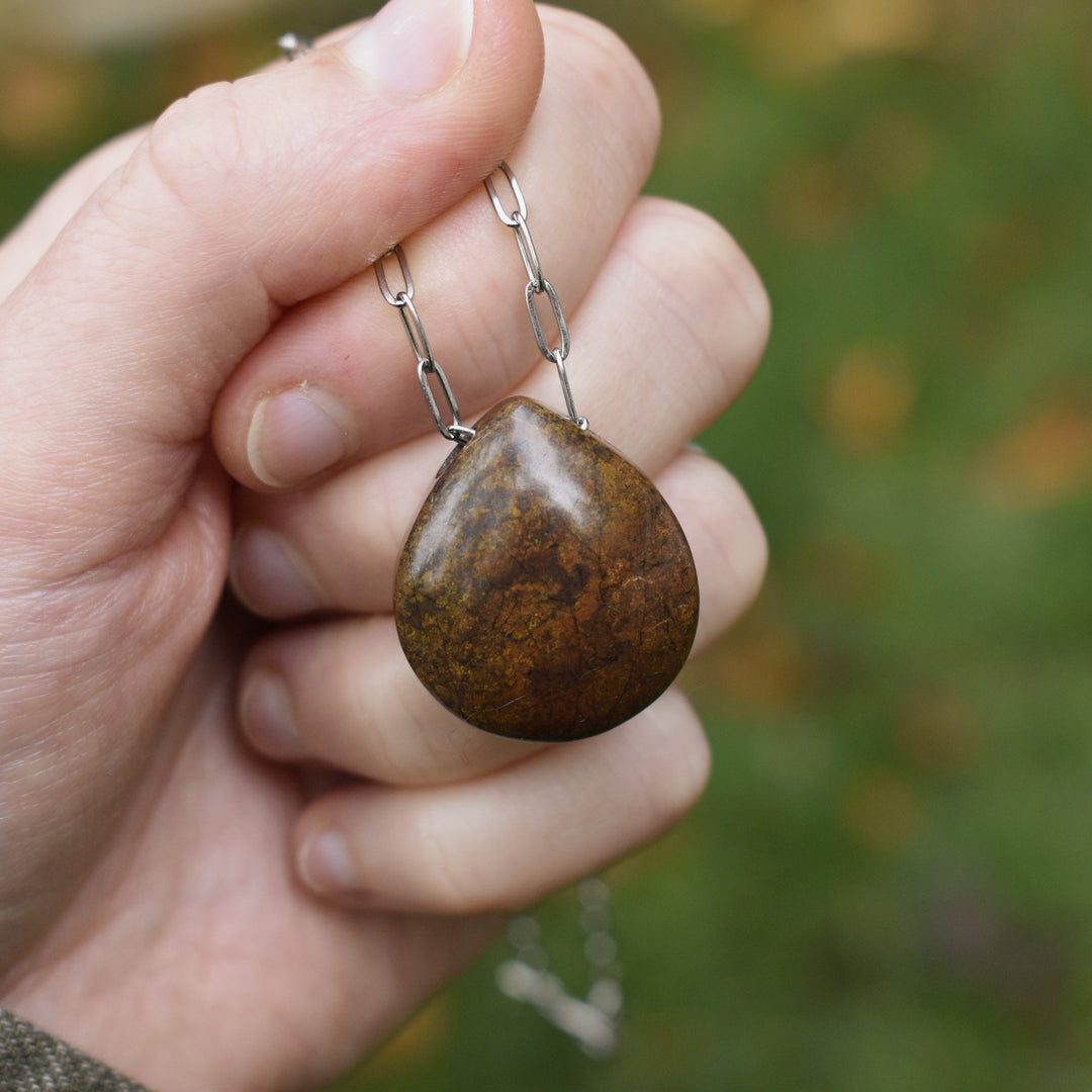 Yellow Jasper Necklace with Custom Chain or Cord