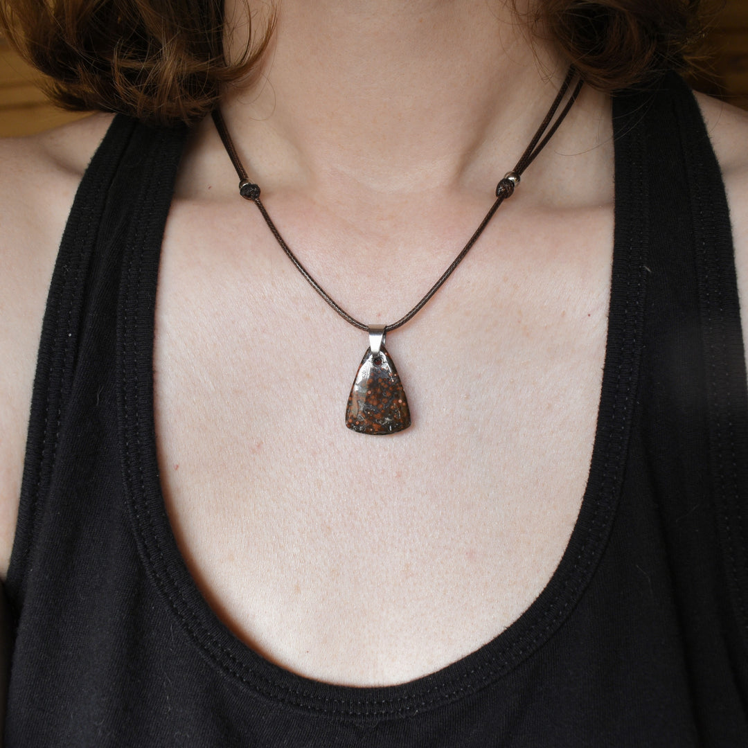 Orbicular Jasper Pendant with Custom Necklace